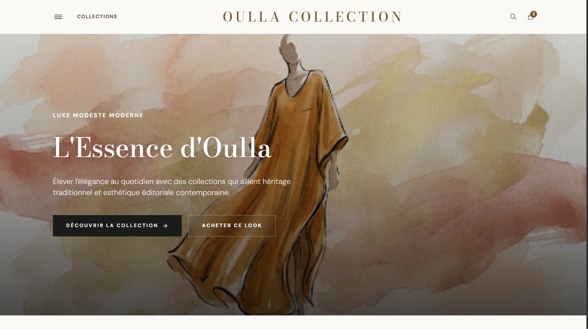 Oulla Collection Hero Interface